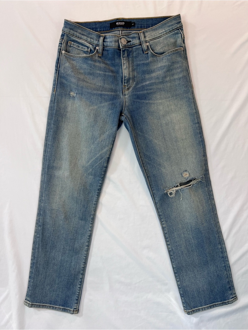 Hudson Nico Straight Jeans Light Blue Washed Denim